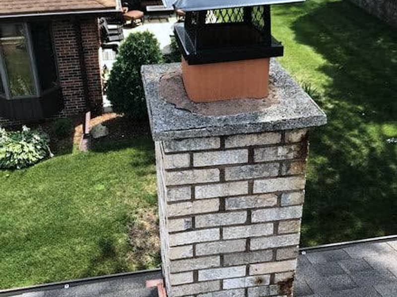 screened cap fitted to keep animals out on a chimney in Toms River, NJ